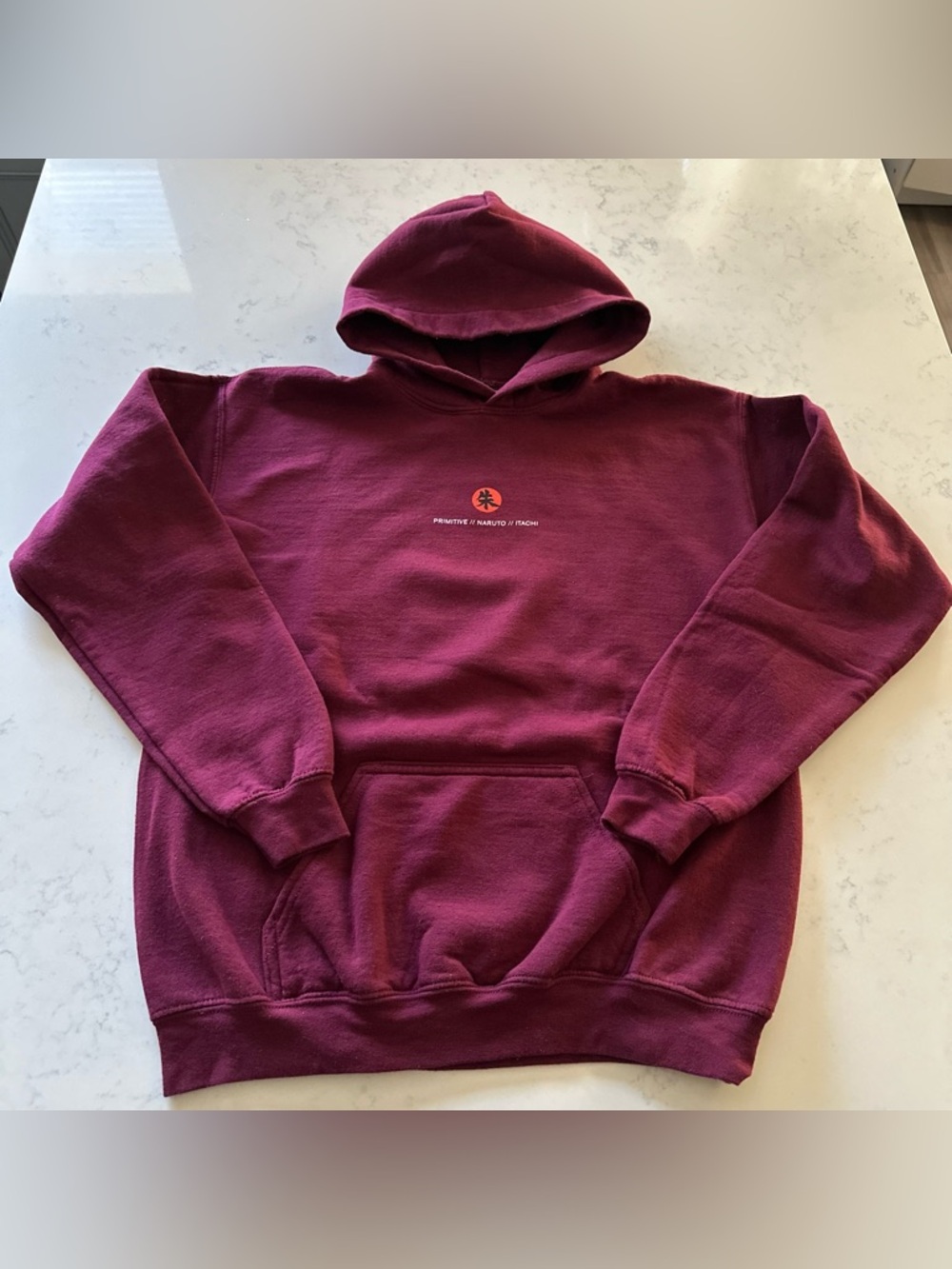 Naruto Shippuden x Primitive Burgundy Pullover Hoodie